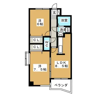 メゾンリュンヌ【2階】の間取り