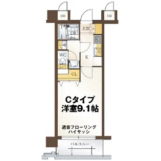 リビングステージ広瀬川【6階】の間取り