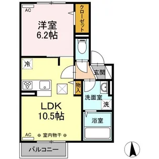 リーノフローラ A【1階】の間取り