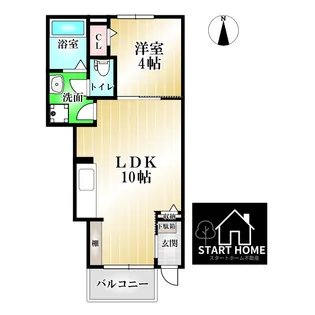 クラール南矢三C【1階】の間取り