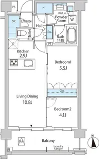 グリーンレジデンス赤坂【1階】の間取り