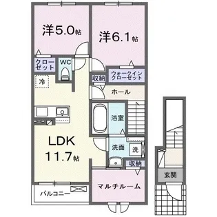 ビオルネ荒尾【2階】の間取り