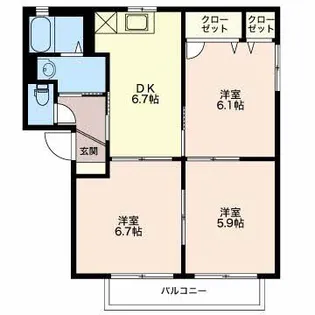 ウエスト パルク A【1階】の間取り