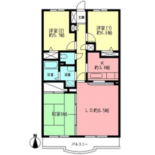 クレール湘南【2階】の間取り