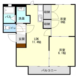 エスポアール新地【2階】の間取り