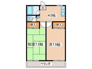 学園ハイム1号棟【1階】の間取り