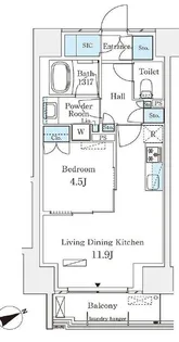 パークナードフィット南青山Garden【9階】の間取り