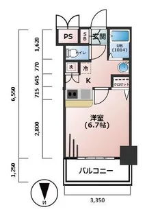 ジュネーゼグラン南堀江【6階】の間取り