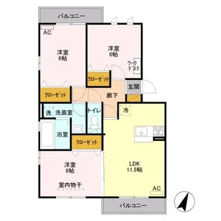 セイチ上近江A【2階】の間取り