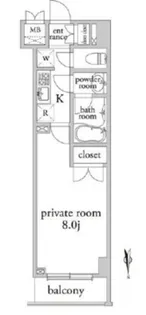 アーベイン早稲田【8階】の間取り