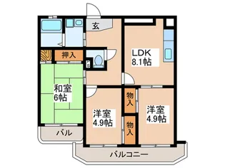 サン・バイデ-ン【4階】の間取り