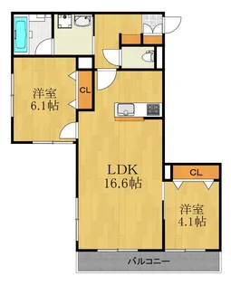 ヒル・シャンス大倉山【2階】の間取り