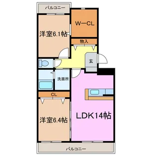 ユニヴェール【2階】の間取り