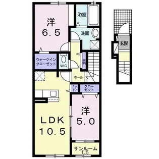 ベレタ B【2階】の間取り