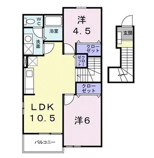 ノエルエスポワールB【2階】の間取り