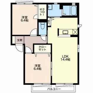 Espace D【2階】の間取り