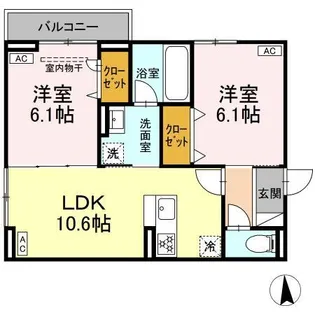 セレスティア鹿浜【2階】の間取り