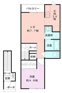 レジデンス堀之内南【2階】の間取り