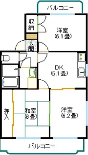 ファームガーデンB棟【2階】の間取り
