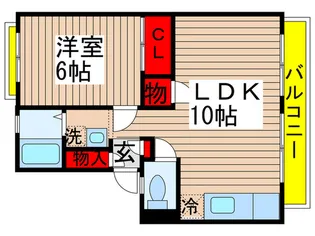 パ-クサイド・ハウスC【2階】の間取り