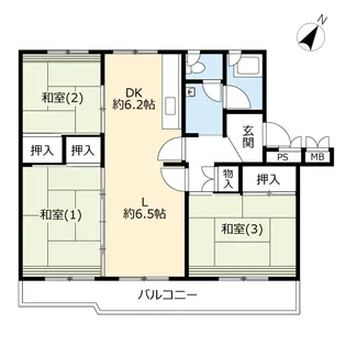 UR北広島北進町【1階】の間取り