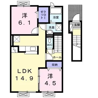 カリーナII【2階】の間取り