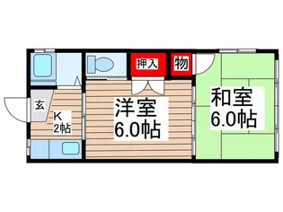 スカイハイツ【2階】の間取り