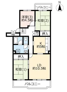 URサニーメゾン平塚【1階】の間取り