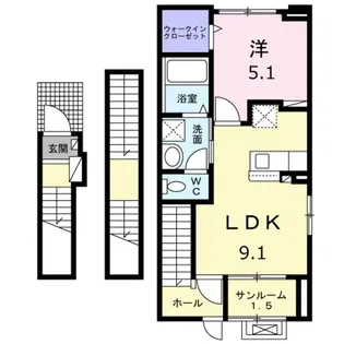 グリーンビレッジ【3階】の間取り