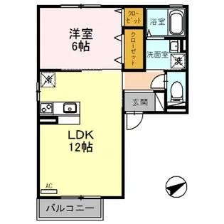 クロッシュ・デュ・ボヌール1【1階】の間取り