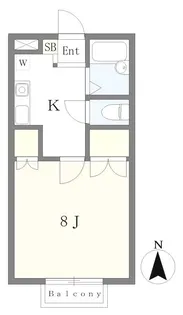 ハイツ中根 B【1階】の間取り