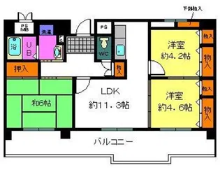 ポルト泉大津【3階】の間取り