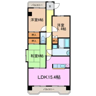 グランドヒルズ日進【5階】の間取り