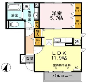 グレイシア【1階】の間取り
