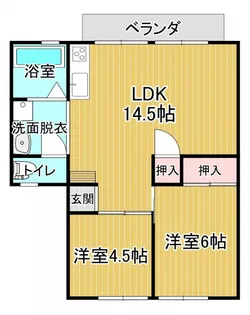フローラルハイツA【1階】の間取り