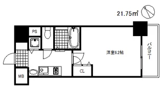 プレサンス神戸裁判所前デリシア【7階】の間取り