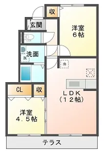 プランドール安岡III【1階】の間取り