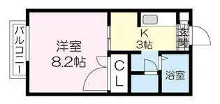 ハウスカシーオM【1階】の間取り