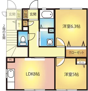 サンライズC【1階】の間取り