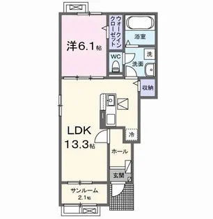 メゾン初富 101号室【1階】の間取り