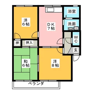 ハイツエミネンスB棟【2階】の間取り
