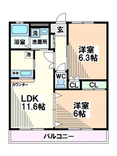 東京都国立市谷保【マンション】の間取り