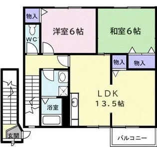 ポム・ド・テール【2階】の間取り