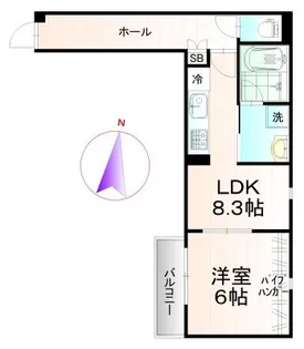 1LDKの間取り画像