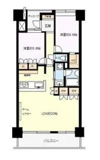 サーパス中河原【8階】の間取り