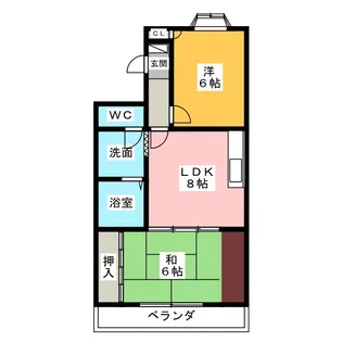松月マンション【4階】の間取り