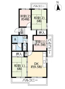 URあかしあ台ハイツ【4階】の間取り