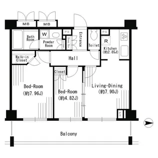 2LDKの間取り画像