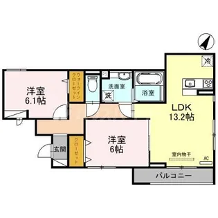 埼玉県さいたま市大宮区上小町【アパート】の間取り