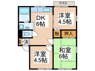 TWIN HILL松幸苑2号棟【1階】の間取り